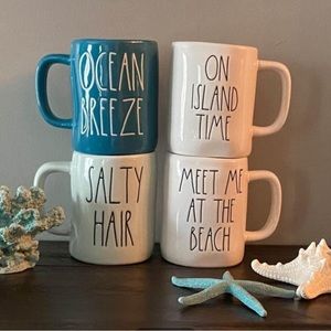 Rae Dunn Summer Mugs Meet Me At The Beach Island Time Salty Hair Ocean Breeze